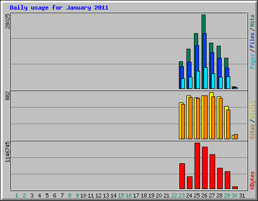 Daily usage for January 2011